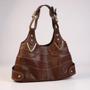 OrYANY‎ Pebbled Brown Leather Large Satchel Excellent  PreLoved Condition!